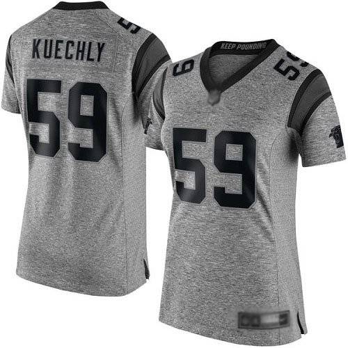 Carolina Panthers Limited Gray Women Luke Kuechly Jersey NFL Football 59 Gridiron